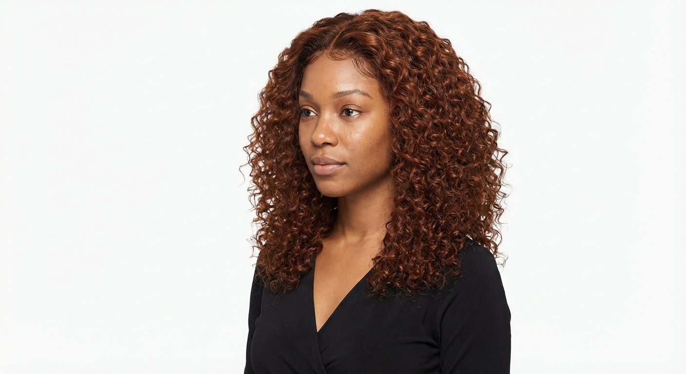Hair you Care Reddish Brown Water Wave Wig | 9x6 Transparent Lace, Glueless